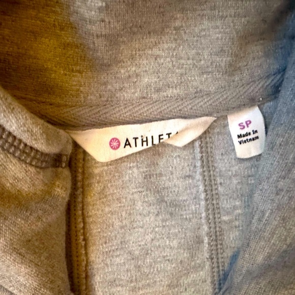 💗💕Athleta Grey Knit Quarter zip LS SLIMMING Sports Knit Fitted Mini Dress S💗💕 - Picture 8 of 8